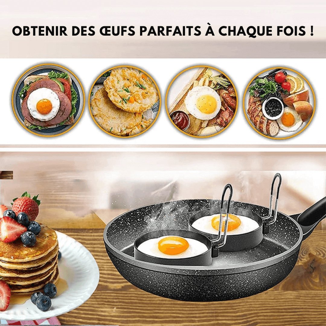 Moule à Crêpes Rond Antiadhésif en Acier Inoxydable – Anneau Professionnel pour Œufs Frits - Velloris